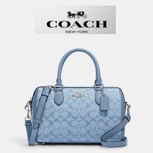 NWT Coach Rowan Satchel In Signature Chambray